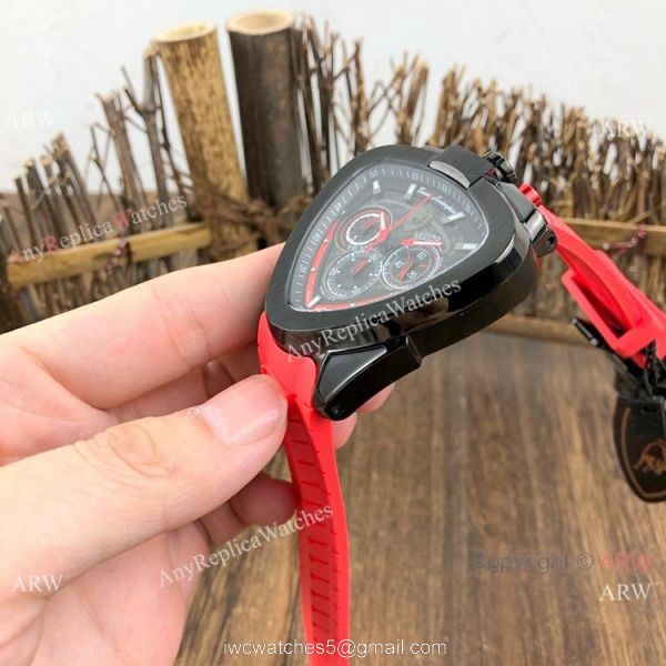 New Replica Lamborghini Spyder Chrono Watches Blue Rubber Strap 5