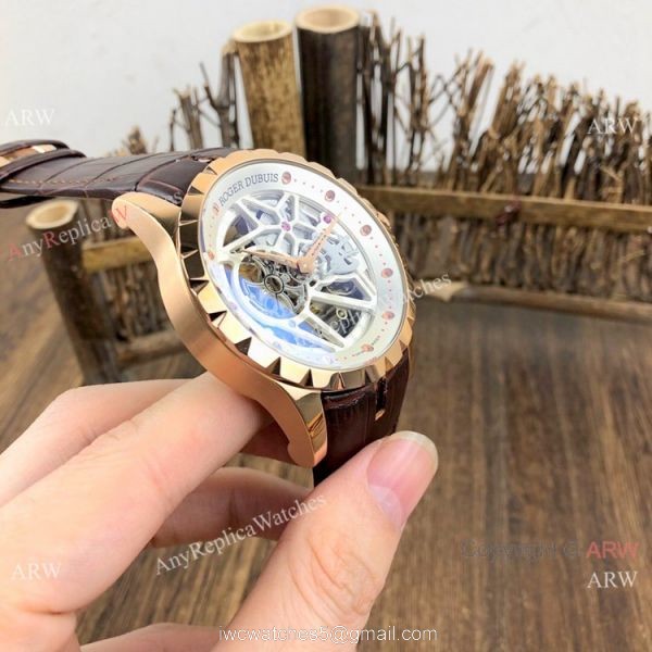 New Replica Roger Dubuis Excalibur Skeleton Watch Rose Gold Case 5