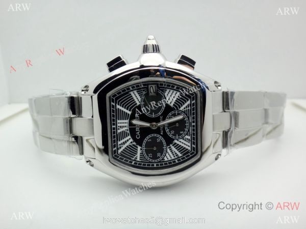 High Quality Replica Cartier Roadster Chronograph Stainless Steel Watch 5