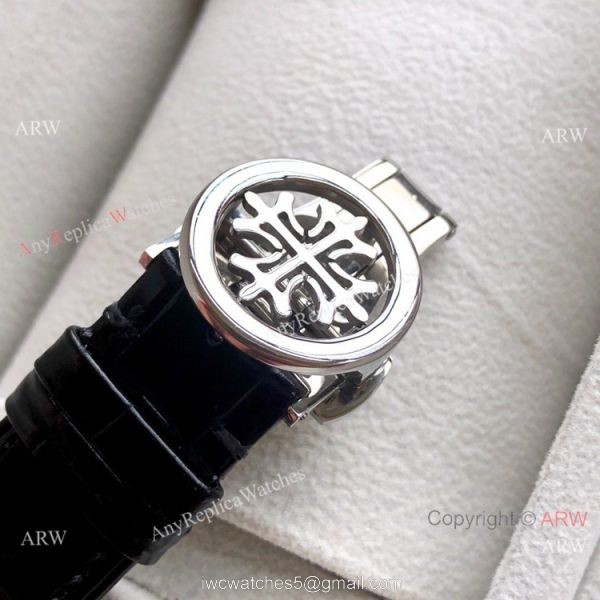 Swiss Replica Patek Philippe Base 1000 SS White Dial Watches 5