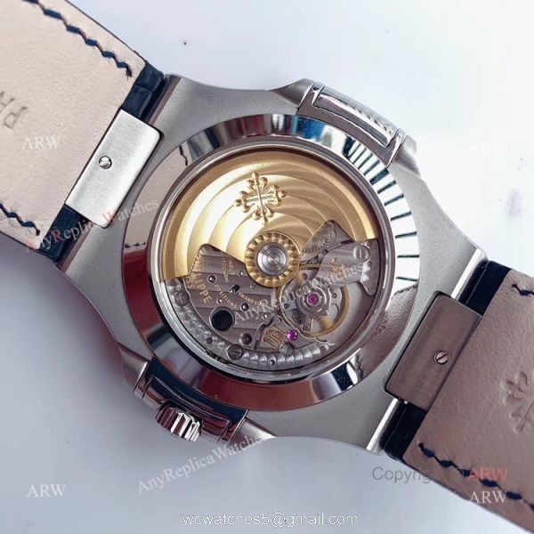 Swiss Replica Patek Philippe Nautilus Grey Dial Moonphase Watch 5