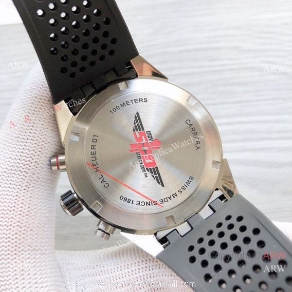 Best Quality Copy Tag Heuer Carrera Heuer 01 Watch Silver and Black 5