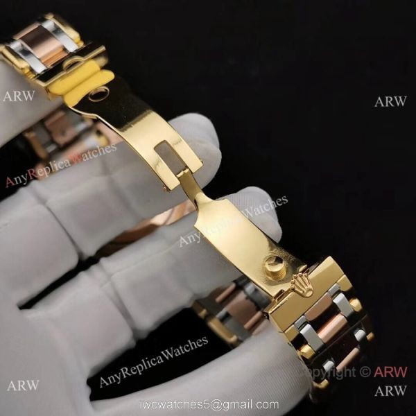 Copy Rolex DayDate Special Edition Men Watch Two Tone Rose Gold Diamond 5