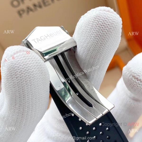 Copy Tag Heuer Grand Carrera Calibre 36 White Face Watch Rubber Strap 5