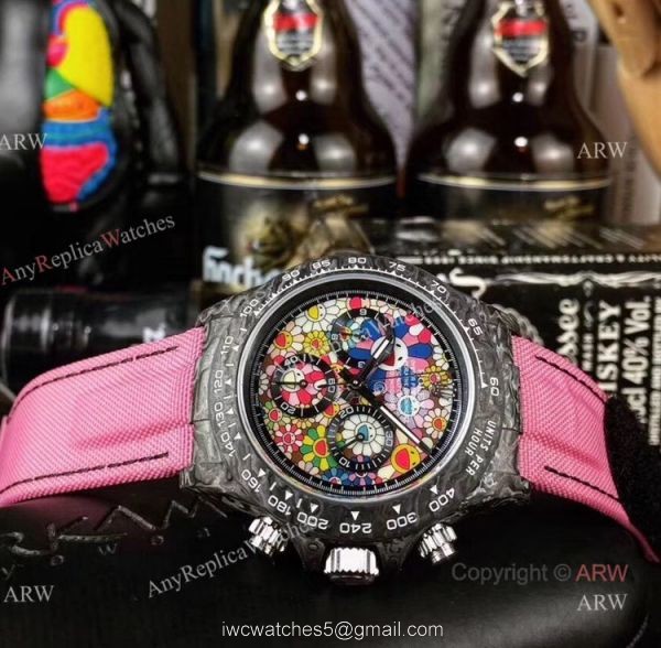 New Rolex Daytona 2020 Carbon Rolex Daytona Replica Watch with Pink Strap 5