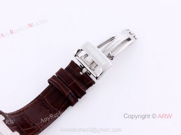Swiss Audemars Piguet Royal Oak Brown Dial Iced Out Watches Replica For Sale 5