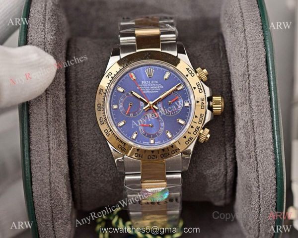 Two Tone Rolex Daytona Blue Dial Replica Replica Watch 40mm 5