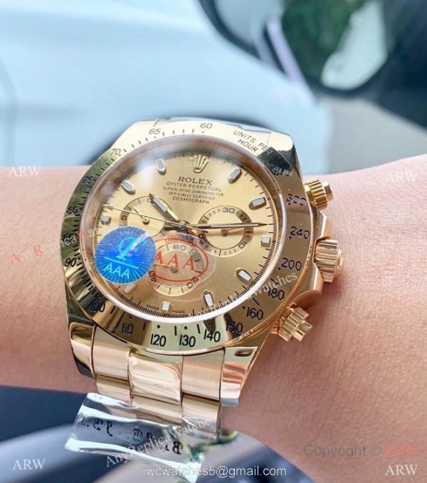 Yellow Gold Rolex Daytona Watch 43mm High Quality 5