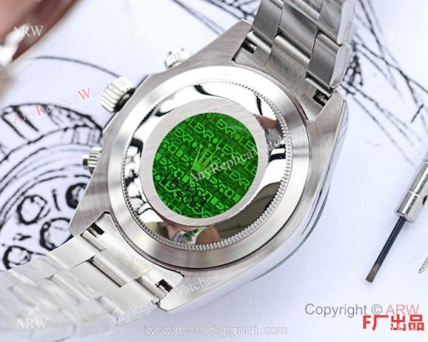 2020 Replica Rolex Daytona Stainless Steel Green Ceramic Watch 43mm 5