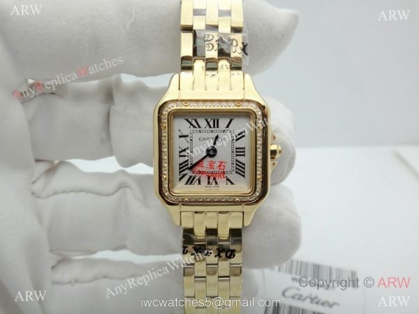 High Quality Cartier Panthere 22mm Women Watch All Gold Diamond Bezel 5