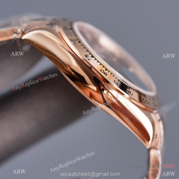 Swiss Quality Copy Rolex Rose Gold Daytona 40 Watch Black Ceramic Bezel Chocolate Dial 5