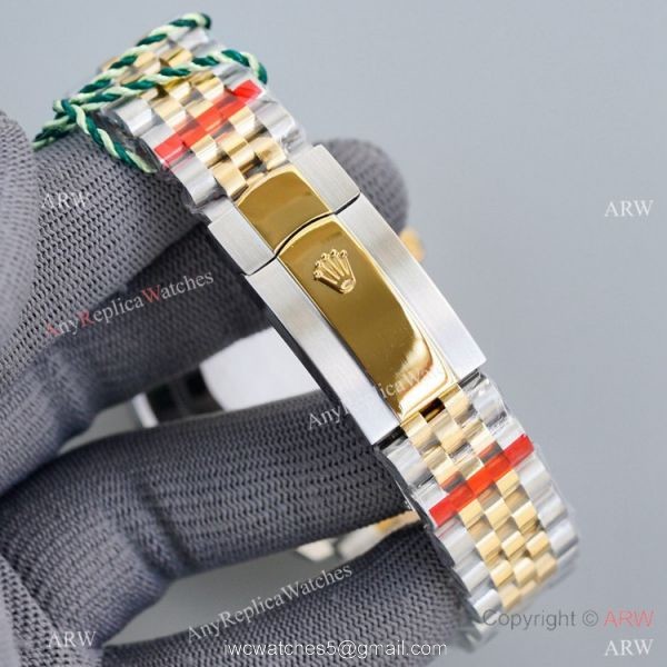 Swiss Quality Rolex Datejust ii 41mm Cherry red Dial Diamond Markers Jubilee Watch 5