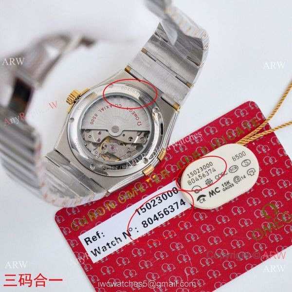 Swiss Quality Omega Constellation Double Eagle Couple Watch 2-Tone Rose Gold Diamond Bezel 5