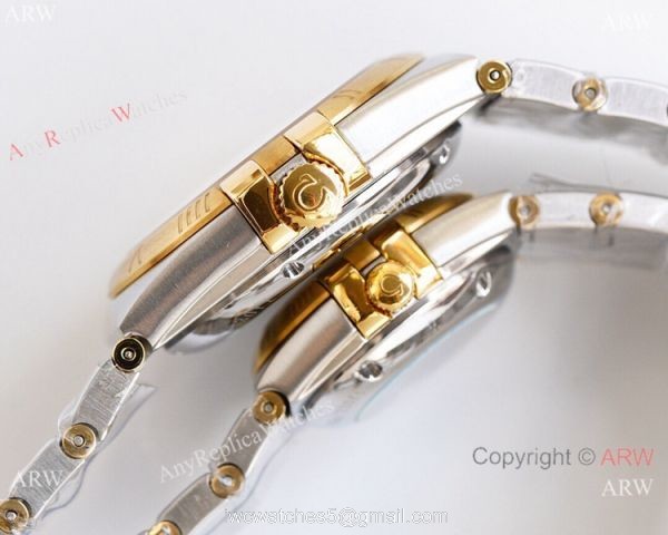 Swiss Quality Copy Omega Double Eagle Watches 2-Tone Silver Dial 38mm or 27mm 5