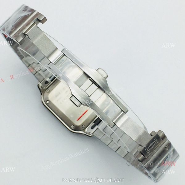 BV Factory 1:1 Copy Ladies Cartier Santos De Cartier Silver Diamond Watch 5