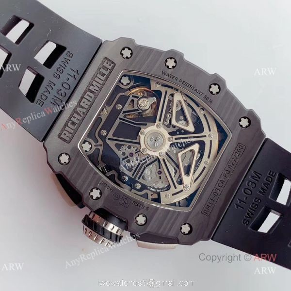 V2 NEW UPGRADED KV Factory Best Fake Richard Mille RM011 Carbon Case Chrono Automatic Watch 5