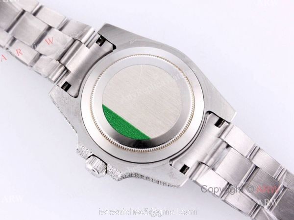 Replica Rolex Submariner 116610 Silver Diamond Iced Out Watch 40mm 5