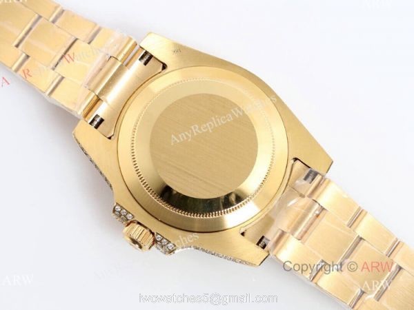 Iced Out Rolex Submariner 116610 All Gold Replica Watches For Men 5