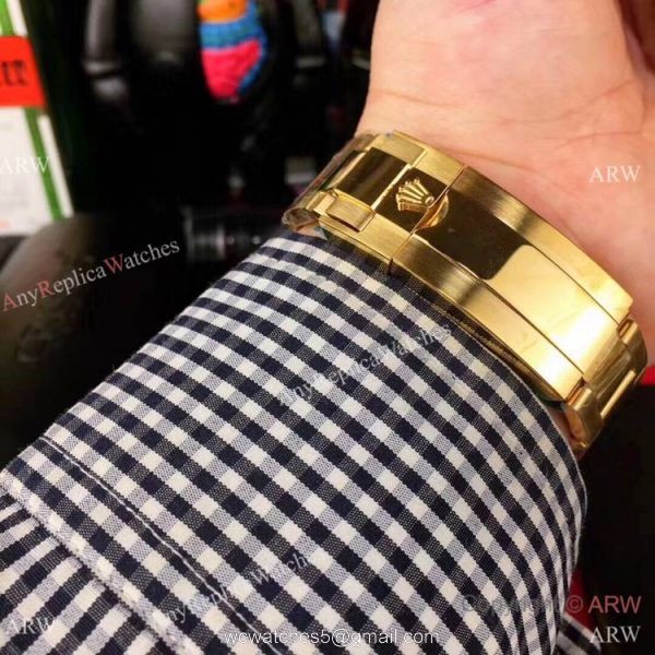 Rolex GMT-Master II Yellow Gold Diamond Case Watch New Replica 5