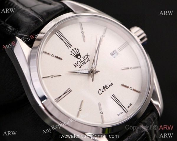 New Replica Rolex Geneve Cellini Men Watch White Dial Black Dial 5