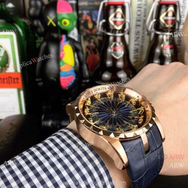 Copy Roger Dubuis Excalibur Knights Of The Round Table II watch Rose Gold 5