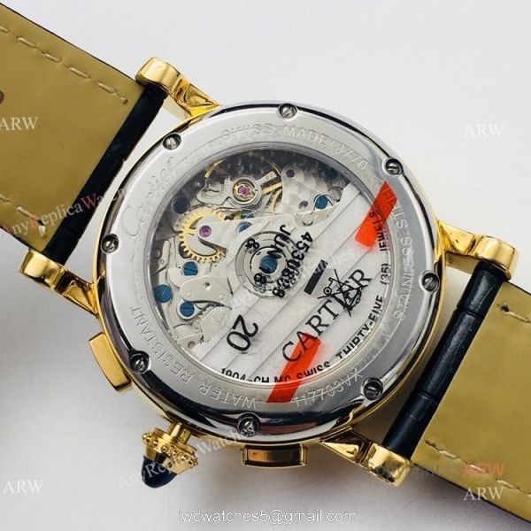 (GZF) 1:1 Copy Rotonde De Cartier Gold Chronograph Watches 40mm 5