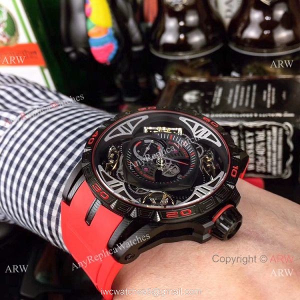 Copy Roger Dubuis Excalibur Quatuor All Black Automatic Watches 5