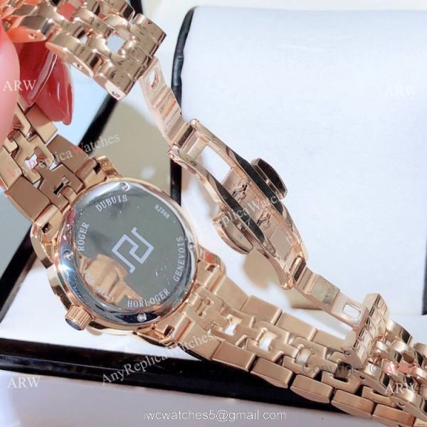 Copy Roger Dubuis Velvet Women Watches Silver Dial Rose Gold 5