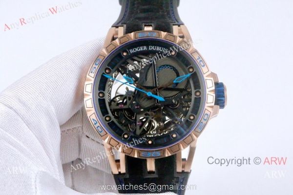 High Quality Roger Dubuis Excalibur Aventador S Rose Gold Watches 46mm 5