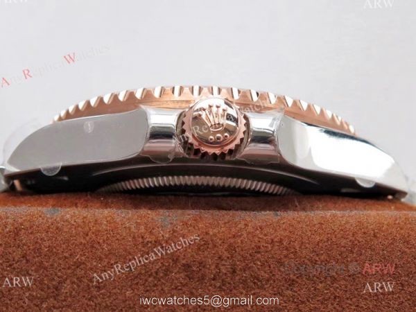 Best VR Factory Replica Rolex GMT Root Beer Real 18k Two Tone Rose Gold Swiss Watch 5