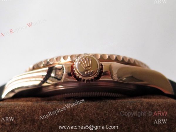 VR Factory Best Replica Rolex Yacht Master Rose Gold Rubber Strap Mens Watch 5