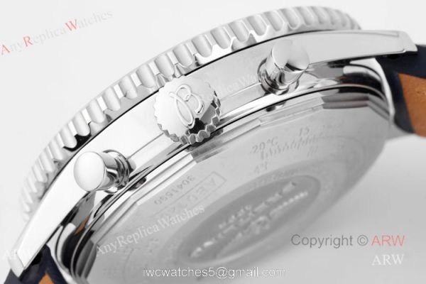 BLS Factory New Replica Breitling Navitimer B01 43mm Blue Dial Chronograph Watch 5