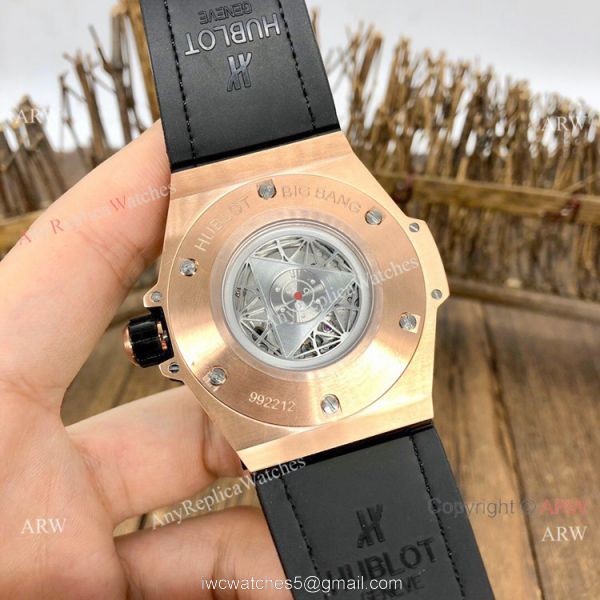 Top Quality Hublot Big Bang Sang Bleu II Watches Black Face Rose Gold 5