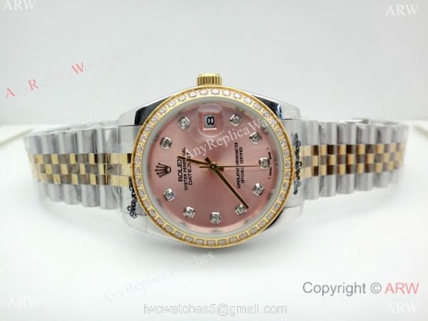 New Replica Rolex Datejust Two Tone Salmon Dial Watch 36mm Men 5