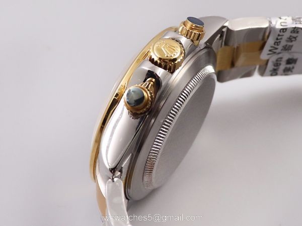 New Two Tone Daytona Rolex Replica Watches Mother Of Pearl Diamond Dial 5