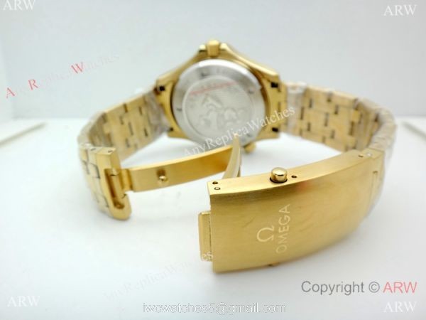 New Copy Omega Commanders 007 James Bond Yellow Gold Men Watch 5