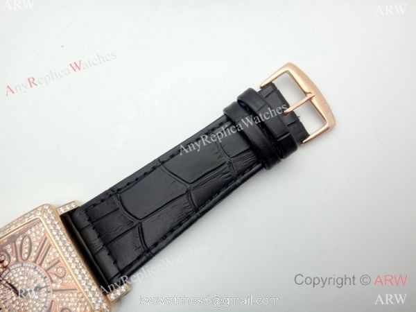 Replica Franck Muller Master Square Watch Rose Gold Full Diamond Automatic 5