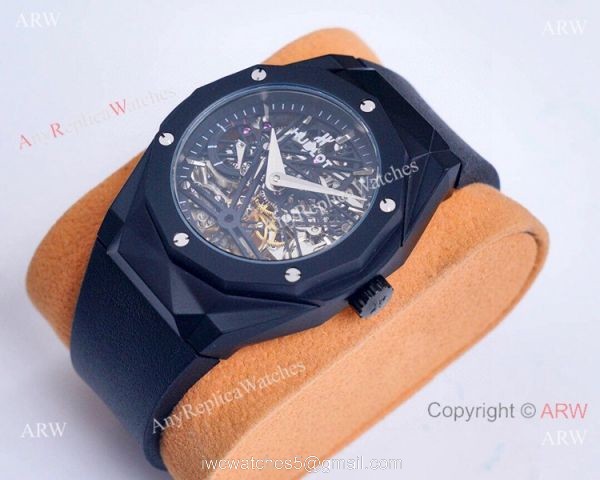 Copy Hublot Classic Fusion Skeleton All Black Watches Automatic 5