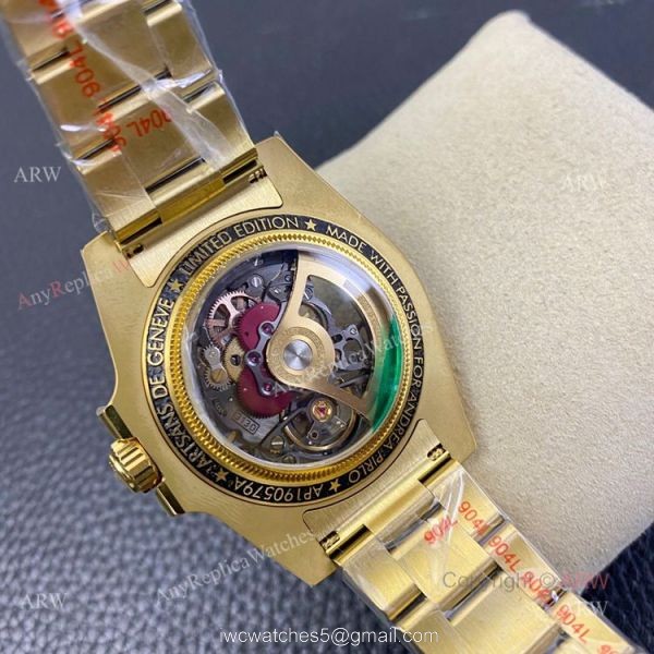 Best Quality Replica VR Factory Yellow Gold Rolex Skeleton Watch 5