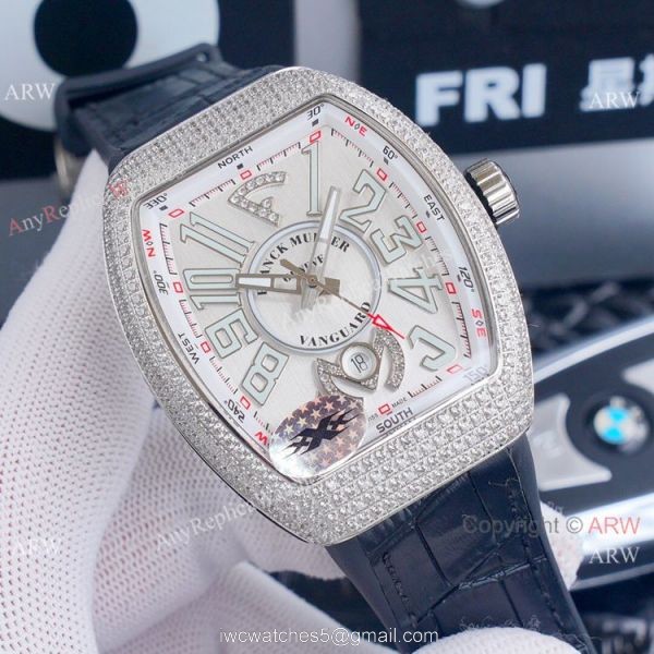 Best Replica Franck Muller Vanguard Yachting v45 Diamond Rose Gold Dial Watches 5