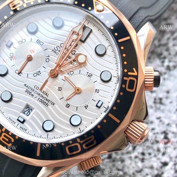 Omega Seamaster 300M Chronograph 2-Tone Rose Gold Omega Clone Watch 5