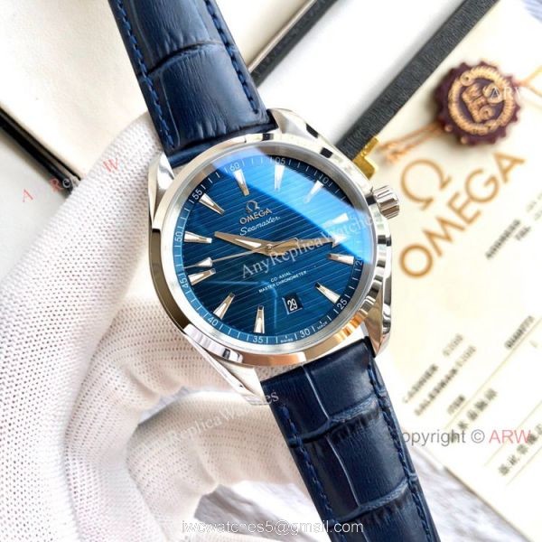 Best Quality Omega Seamaster Aqua Terra Copy Watches Brown Leather Strap 5