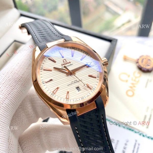 Copy Omega Seamaster Aqua Terra 150M Watches 41mm Rose Gold 5