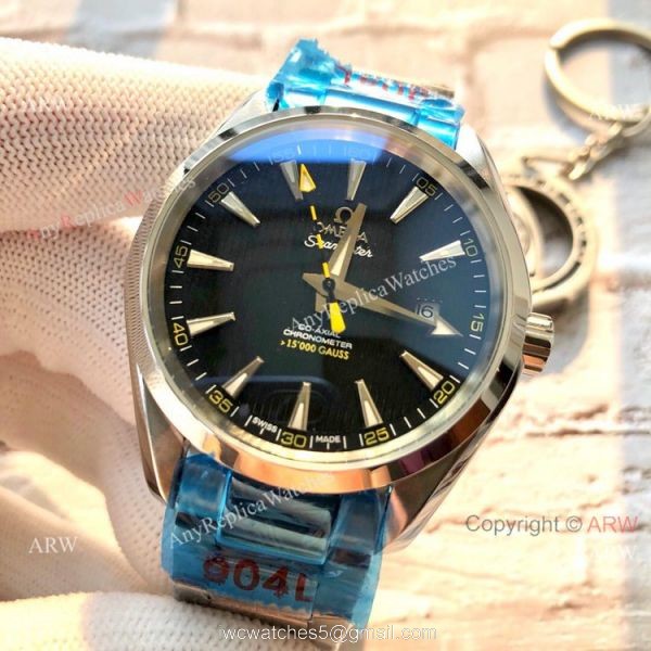 Best Replica Omega Aqua Terra 150 M Automatic Watches Stainless Steel Wave Dial 5