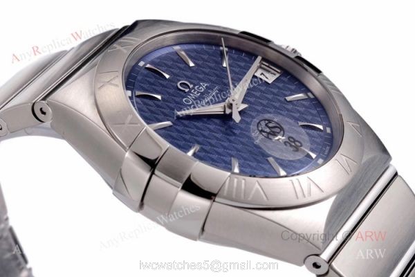 New vsf Watches Swiss Omega Constellation Blue Dial Stainless Steel Replica Watches 5