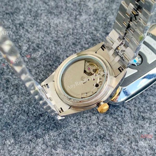 36mm Rolex Datejust Men Watches Two Tone Red Diamond 5