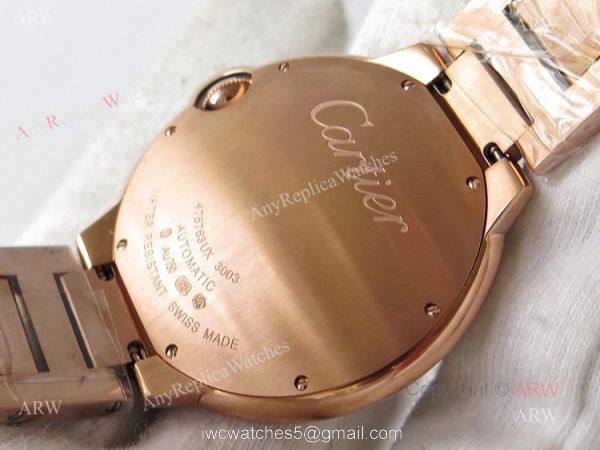 (TW) Swiss Quality Replica Cartier Ballon Bleu Rose Gold Diamond Watches 5