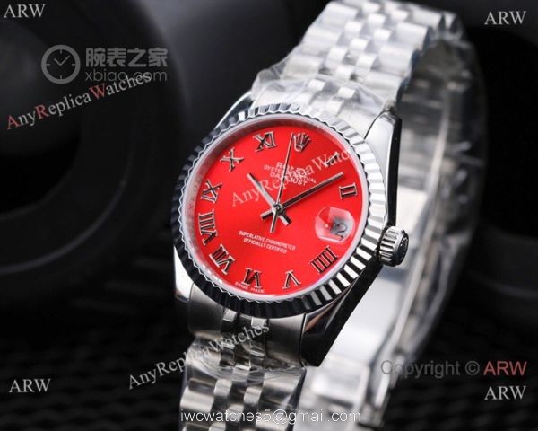 New Clone Rolex Datejust Special Edition Red Dial Watch 31MM SWISS GRADE CASE 5
