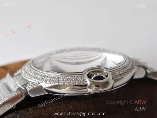 (TW) Fully Iced Out Cartier Ballon Bleu Diamond Watch Best Replica 5