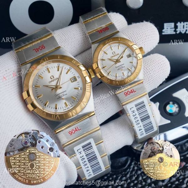 AAA Replica Omega Couple Watch Omega Constellation Diamond Bezel Automatic Watches 5